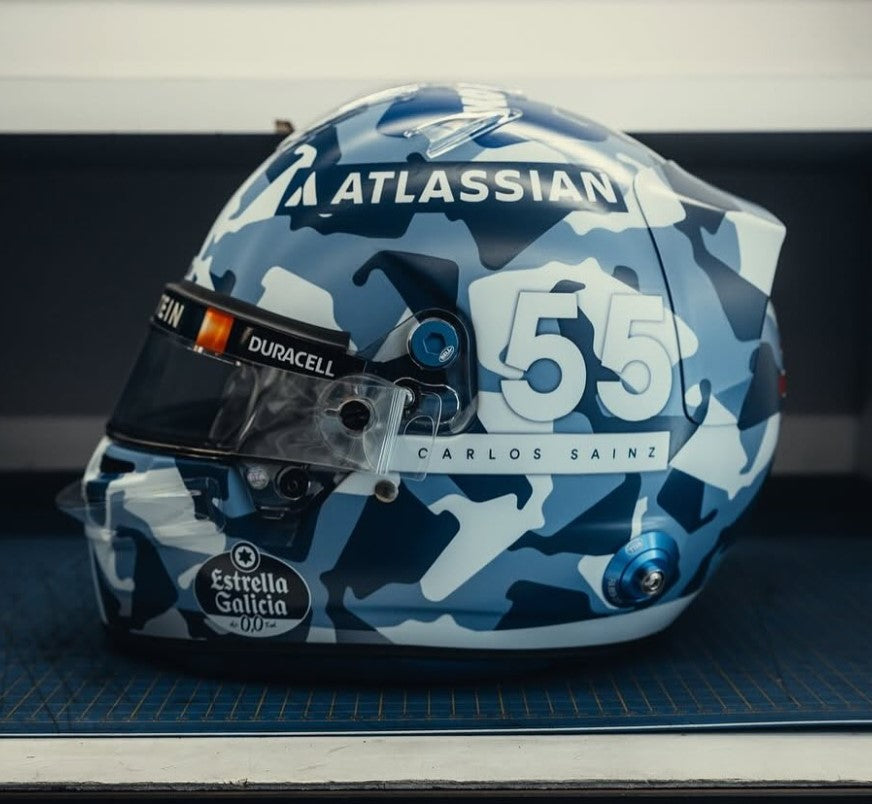 Spark Models F1 Williams Racing - Carlos Sainz - British GP 2025 Mini Replica Helmet 1/5 Scale