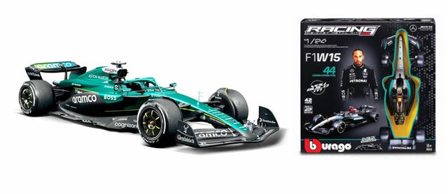 Bburago F1 Aston Martin F1 Team AMR24 Model Kit Fernando Alonso 1/24 Scale Model