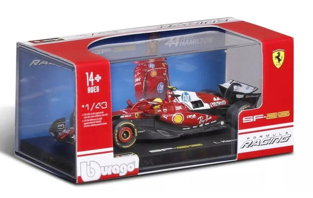 Bburago F1 Ferrari F1 Team SF-25 2025 Lewis Hamilton With Helmet 1/43 Scale Model