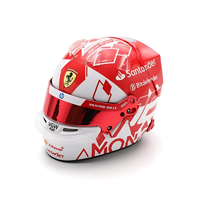 LookSmart F1 Charles Leclerc Monaco GP 2024 Mini Replica Helmet Model 1/5 Scale