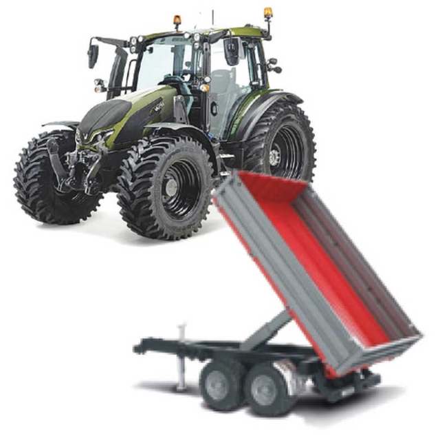 Maisto Mini Working Machines - Valtra 3" Tractor with Tipping Trailer