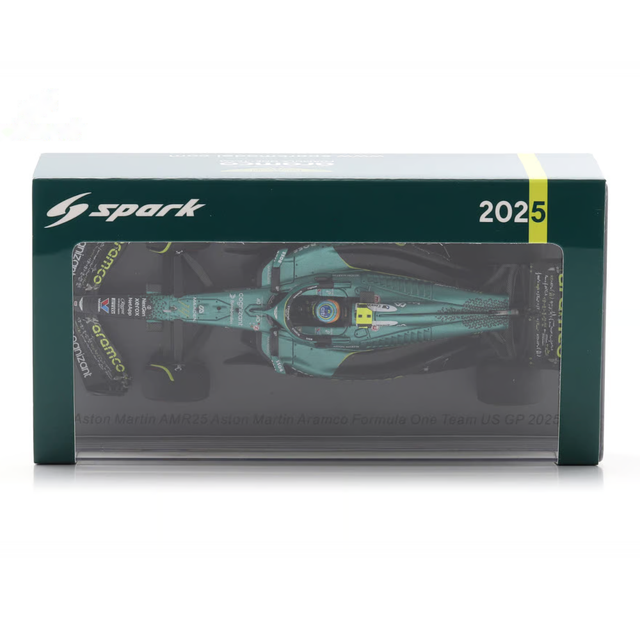 Spark Models F1 Aston Martin F1 AMR25 No.14 Aston Martin Aramco F1 Team - US GP 2025 - Fernando Alonso 1/43 Scale Model