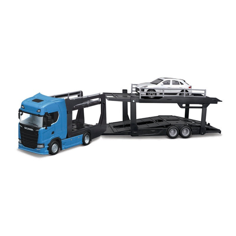 Bburago Street Fire Multicar Carrier - Scania S730/Lamborghini Urus 1/43 Scale
