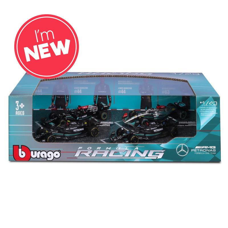 Bburago F1 Mercedes F1 Team British GP Lewis Hamilton Pack of 4 1/43 Scale Model