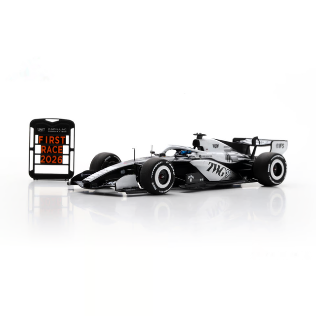 Spark Models F1 Cadillac F1 Team TBC No.77 Australian GP 2026 - Valtteri Bottas - With pit board 1/43 Scale Model