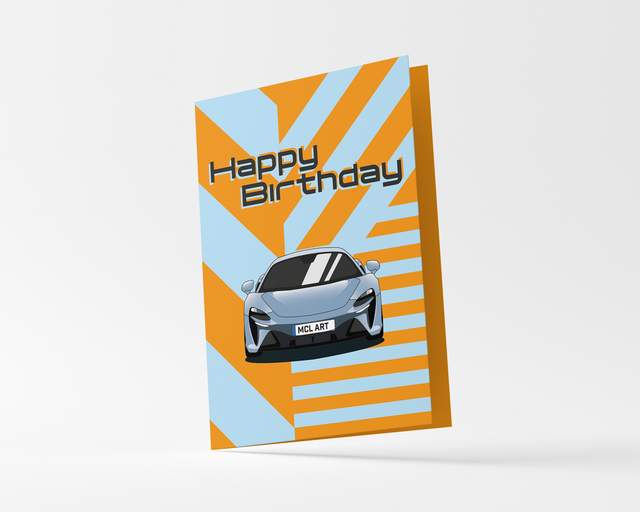 Dazzle Pattern McLaren Supercar Birthday Card