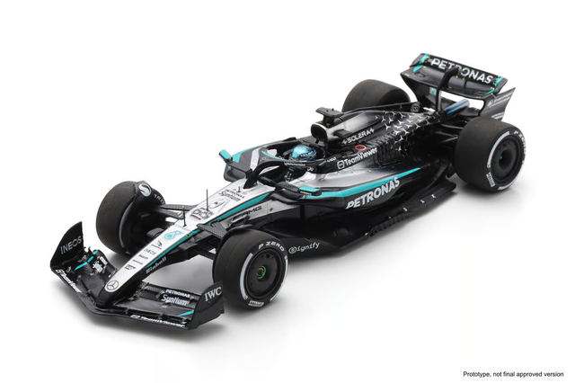 Spark Models F1 Mercedes F1 Team W16 No.63 Mercedes-AMG PETRONAS Winner Singapore GP 2025 George Russell 1/43 Scale Model