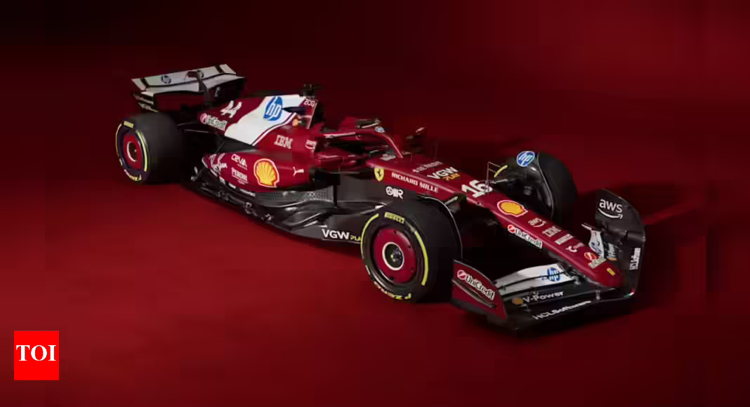 Bburago Ferrari F1 Team Ferrari SF-25 2025 Charles LeClerc with Helmet 1/18 Scale Model