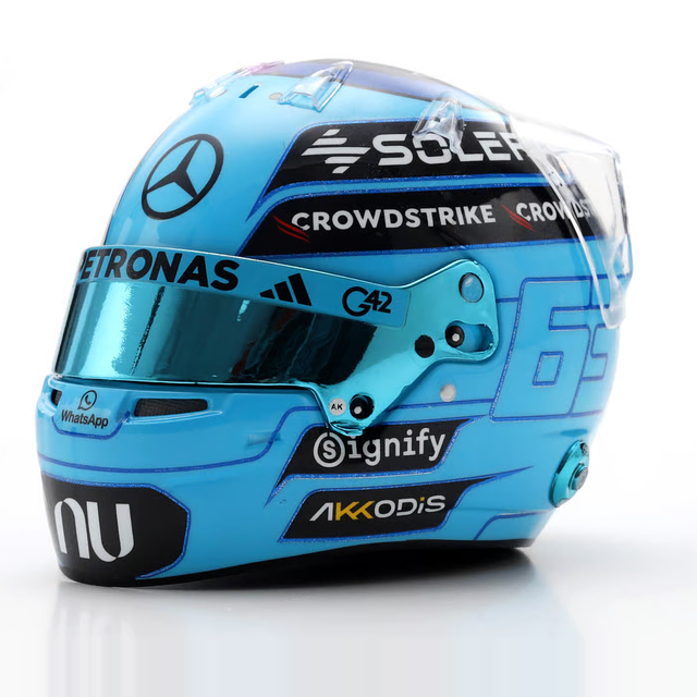 Spark Models F1 Mercedes-AMG PETRONAS F1 Team - George Russell - 2026 1/5 Scale Mini Replica Helmet