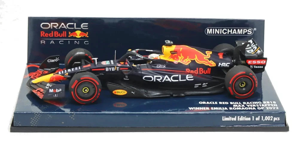 Minichamps F1 Red Bull Racing RB18 Max Verstappen F1 Winner Emilia-Romagna GP 2022 1/43 Scale Model