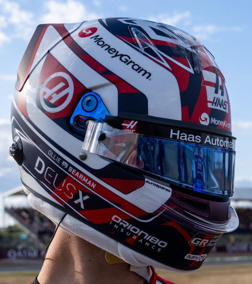 Spark Models F1 MoneyGram Haas F1 Team - Ollie Bearman - British GP 2025 Mini Replica Helmet 1/5 Scale