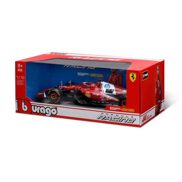 Bburago Ferrari F1 Team Ferrari SF-25 2025 Charles LeClerc with Helmet 1/18 Scale Model