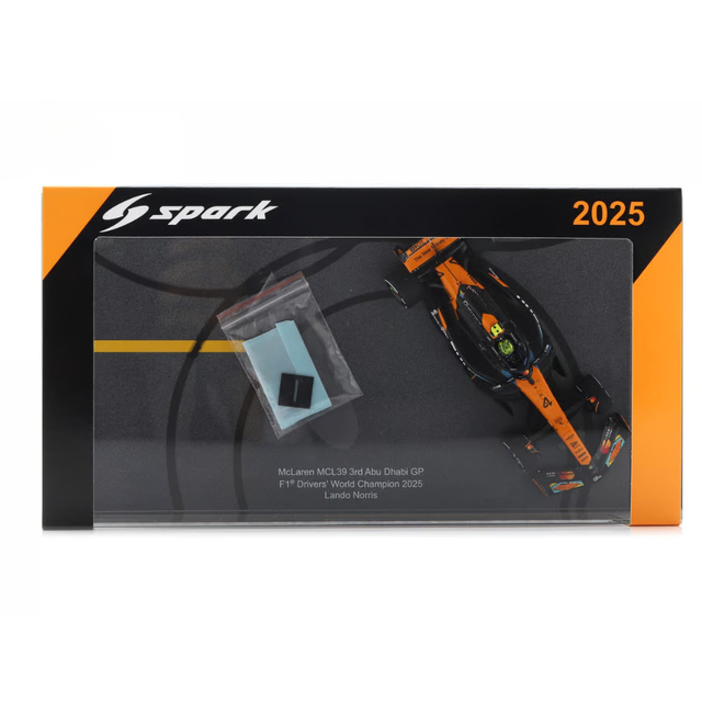 Spark Models McLaren MCL39 No.4 3rd Abu Dhabi GP 2025 - Lando Norris - F1 Drivers' World Champion 2025 1/43 Scale Model