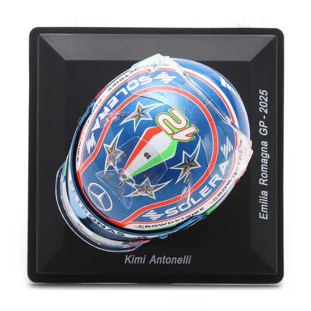 Spark Models F1 Mercedes-AMG PETRONAS F1 Team - Kimi Antonelli - Emilia-Romagna GP 2025 Mini Replica Helmet 1/5 Scale Model