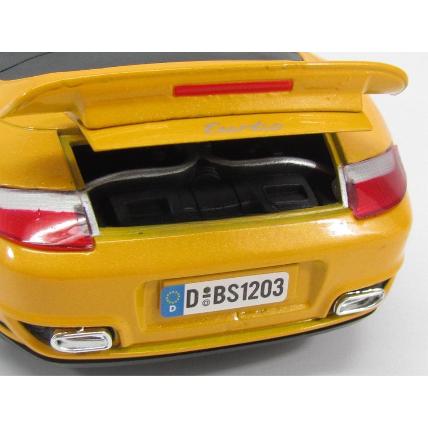 Motormax Porsche 911 997 Turbo Cabriolet 2007 - Yellow 1/18 Scale Model