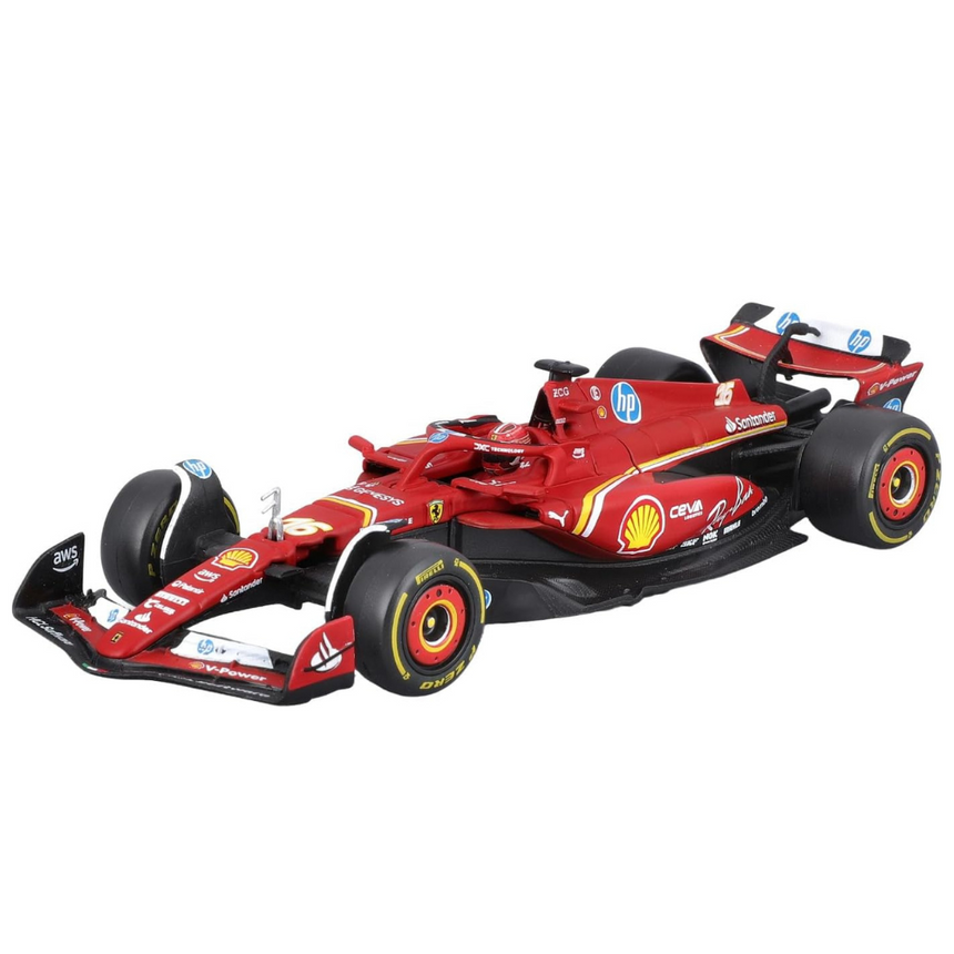 Bburago F1 2024 Ferrari F1 SF-24 #16 With Helmet - Charles Leclerc 1/43 Scale