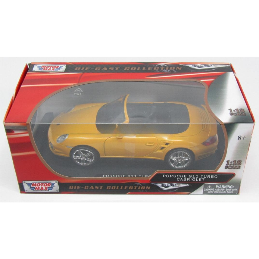 Motormax Porsche 911 997 Turbo Cabriolet 2007 - Yellow 1/18 Scale Model