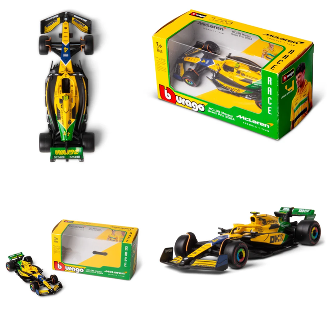Bburago F1 McLaren F1 MCL38 2024 No.4 - Lando Norris Senna Livery 1/43 Scale Model