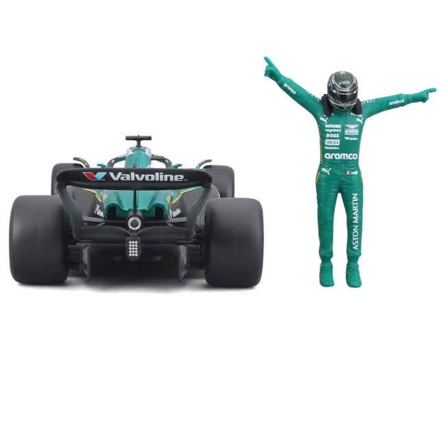 Bburago F1 Aston Martin F1 Team AMR24 With Driver Figure Lance Stroll 1/24 Scale Model