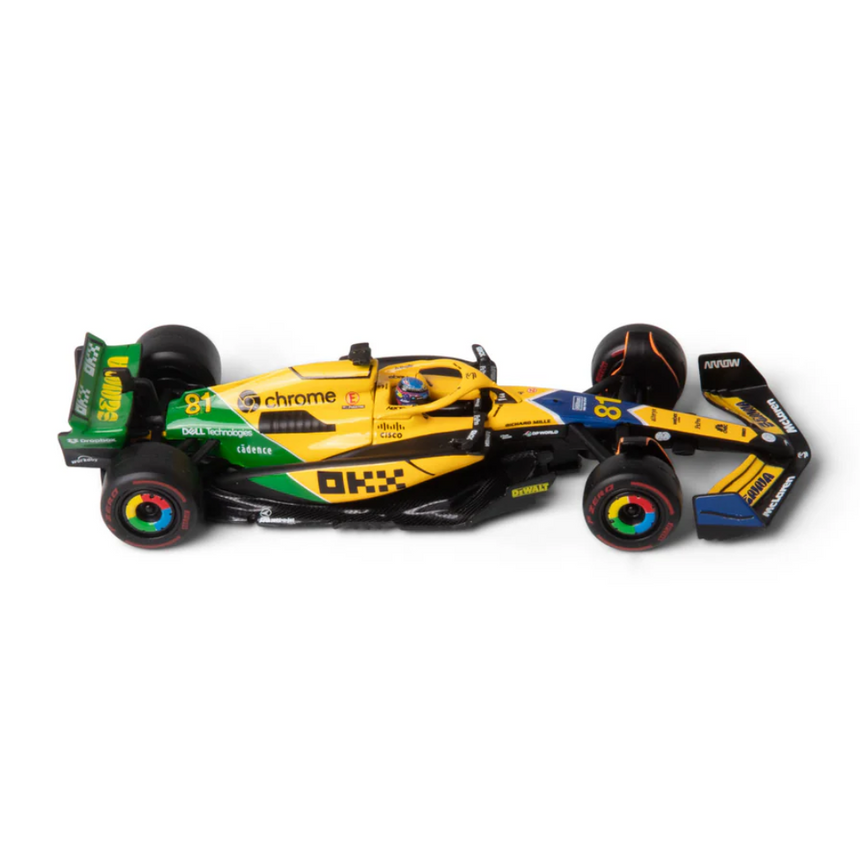 Bburago F1 McLaren F1 MCL38 2024 With Helmet - Oscar Piastri Special Ayrton Senna Livery 1/43 Scale Model