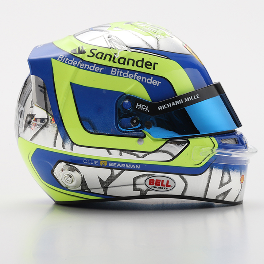 LookSmart F1 Oliver Bearman - Saudi Arabian GP 2024 Mini Replica Helmet 1/5 Scale Model