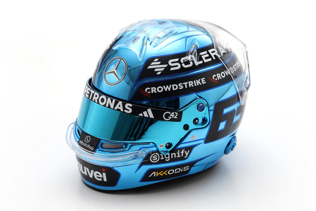 Spark Models F1 Mercedes-AMG PETRONAS F1 Team - George Russell - Singapore GP 2025 1/5 Scale Mini Replica Helmet