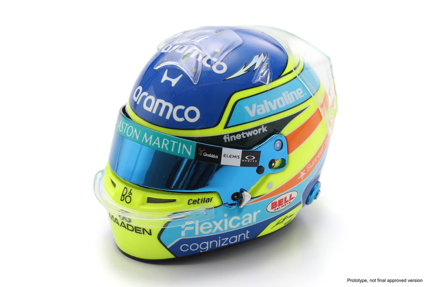 Spark Models F1 Aston Martin Aramco F1 Team - Fernando Alonso - 2026 1/5 Scale Mini Replica Helmet