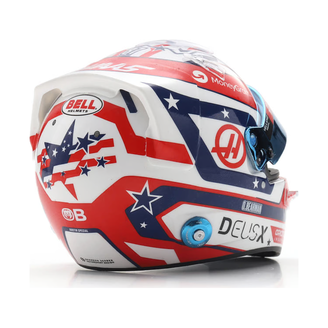 Spark Models F1 MoneyGram Haas F1 Team - Ollie Bearman - US GP 2025 1/5 Scale Mini Replica Helmet