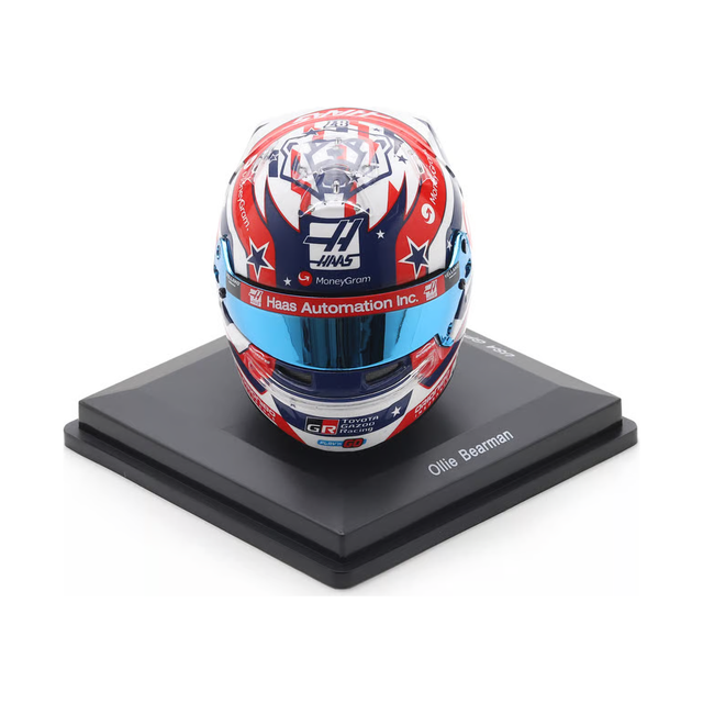 Spark Models F1 MoneyGram Haas F1 Team - Ollie Bearman - US GP 2025 1/5 Scale Mini Replica Helmet