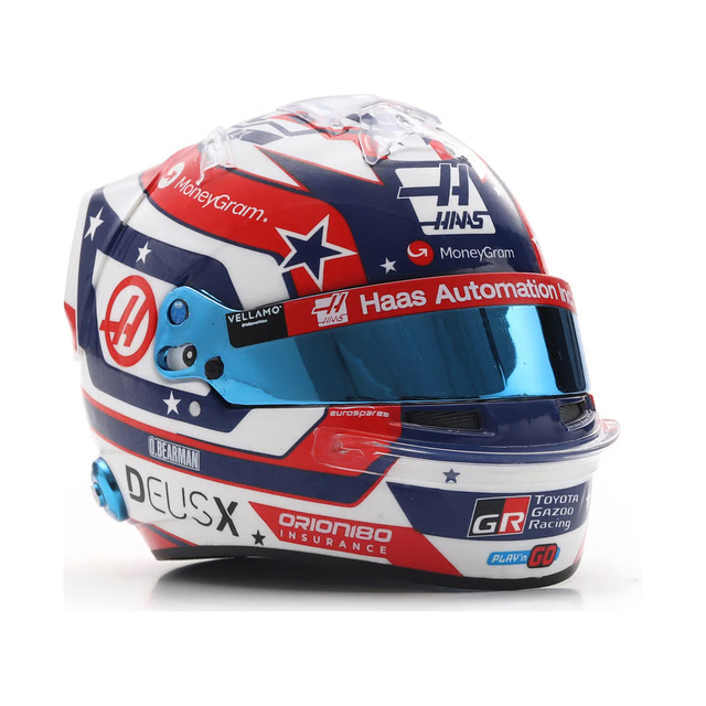 Spark Models F1 MoneyGram Haas F1 Team - Ollie Bearman - US GP 2025 1/5 Scale Mini Replica Helmet