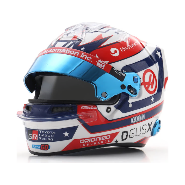 Spark Models F1 MoneyGram Haas F1 Team - Ollie Bearman - US GP 2025 1/5 Scale Mini Replica Helmet