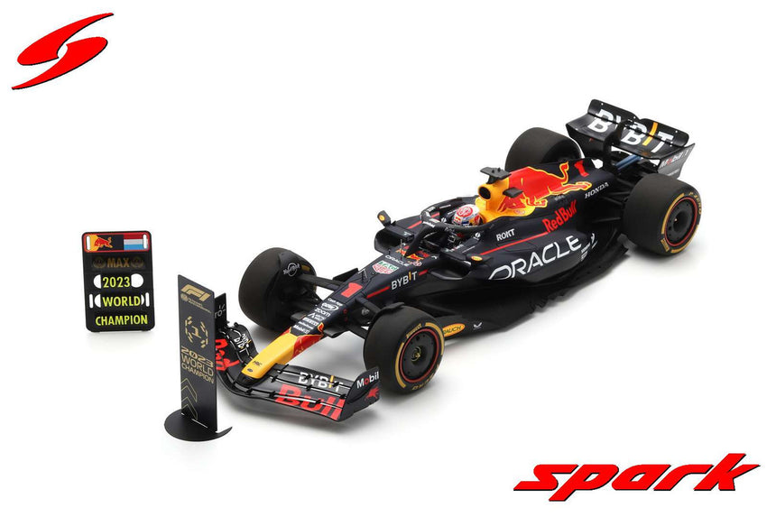 Spark Models F1 Oracle Red Bull Racing RB19 No.1 Oracle Red Bull Racing 2nd Sprint Race Qatar GP 2023 - Max Verstappen 1/18 Scale