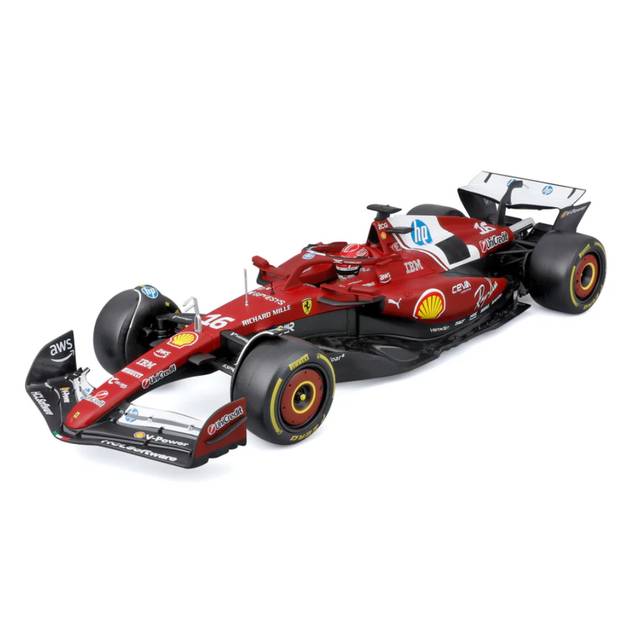 Bburago Ferrari F1 Team Ferrari SF-25 2025 Charles LeClerc with Helmet 1/18 Scale Model