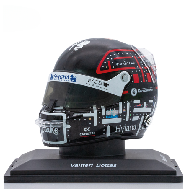 Spark Models F1 Alfa Romeo F1 Team Stake - Valtteri Bottas Monaco GP 2023 - Mini Replica Helmet 1/5 Scale