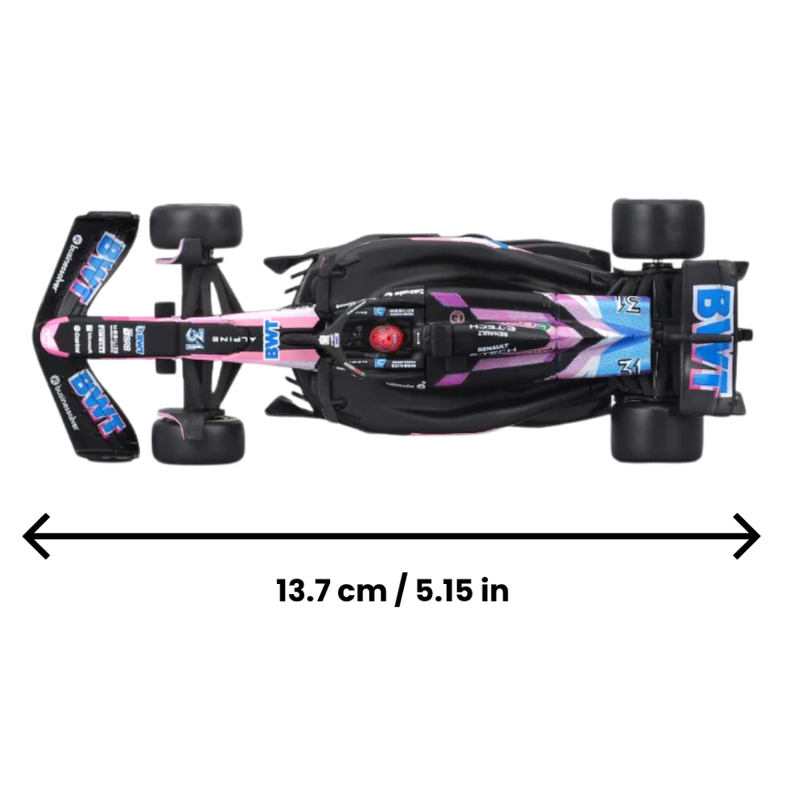 Bburago F1 BWT Alpine F1 Team A524 2024 With Helmet - Esteban Ocon 1/43 Scale