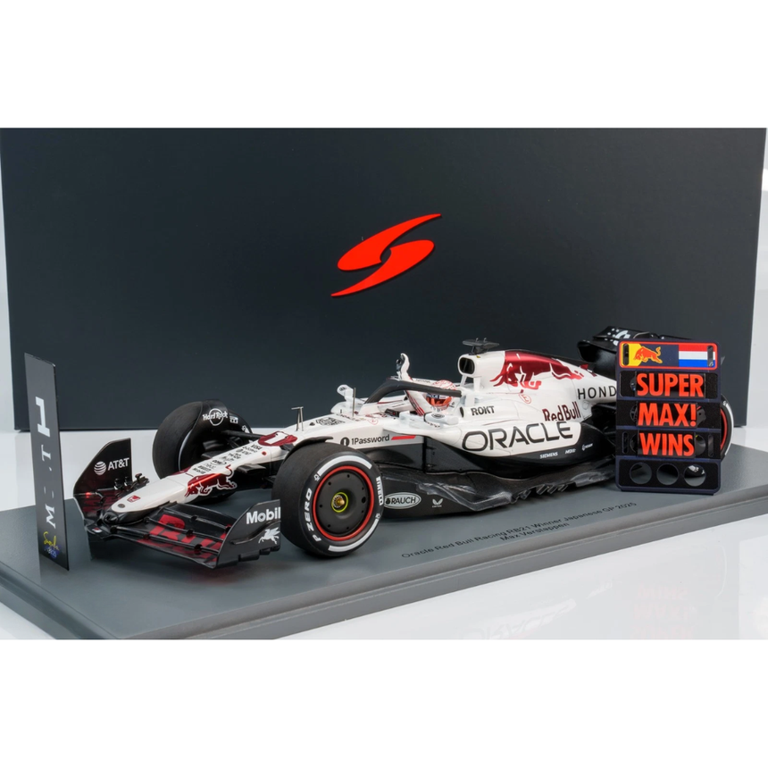 Spark Models F1 Red Bull Racing RB21 No.1 Oracle Red Bull Racing - Winner Japanese GP 2025 - Max Verstappen (With Pit Board) 1/18 Scale Model
