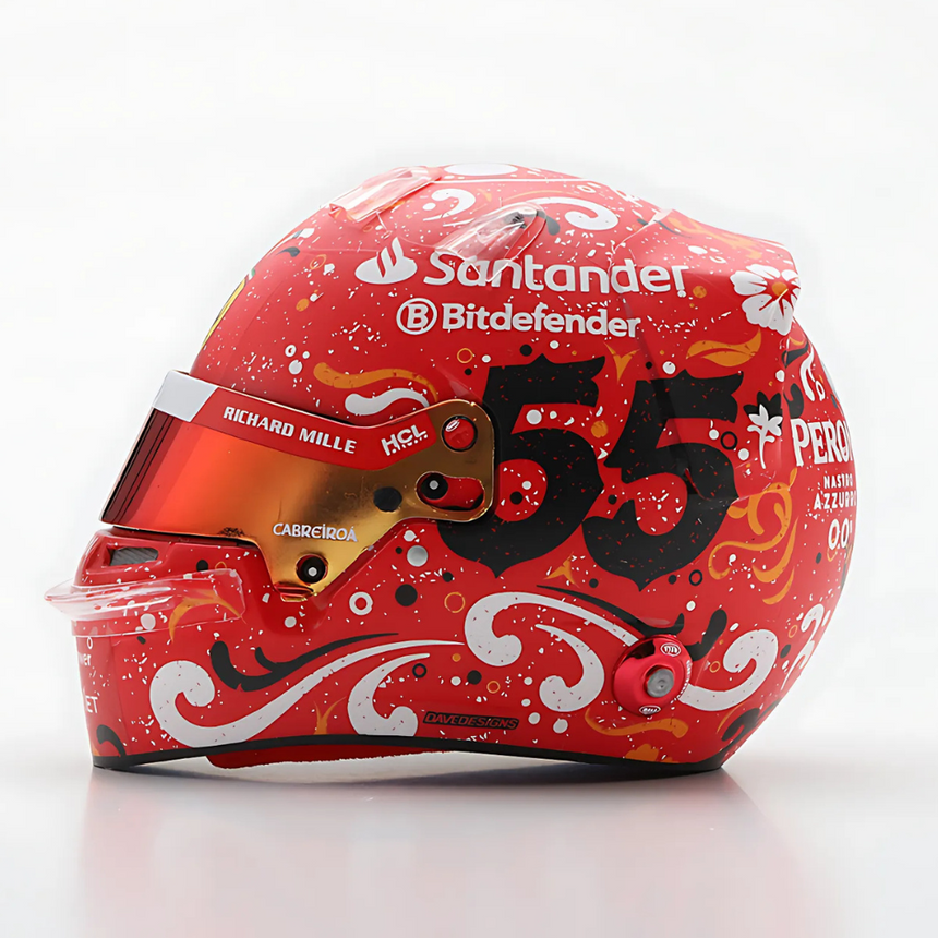 LookSmart Carlos Sainz Mexican GP 2024 Winner Mini Replica Helmet Model 1/5 Scale