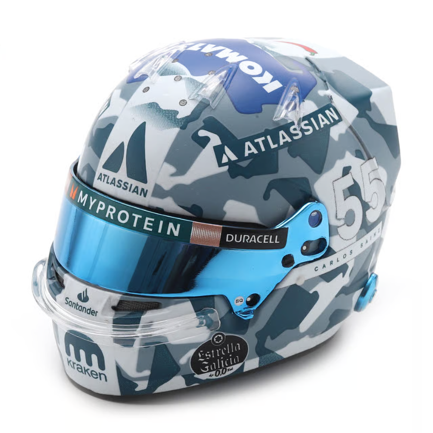 Spark Models F1 Williams Racing - Carlos Sainz - British GP 2025 Mini Replica Helmet 1/5 Scale Model