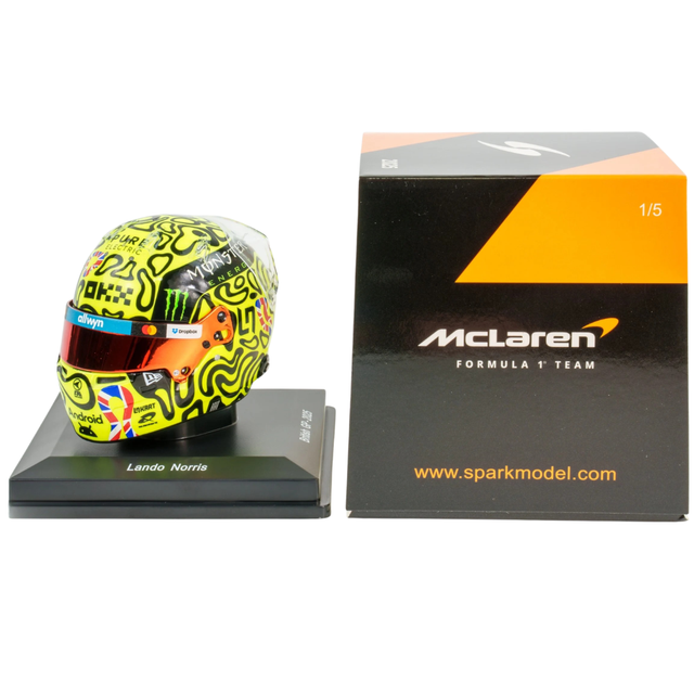 Spark Models F1 McLaren F1 Team - Lando Norris - British GP 2025 Mini Replica Helmet 1/5 Scale Model