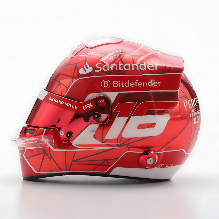 LookSmart Charles Leclerc Singapore GP 2024 Mini Replica Helmet Model 1/5 Scale