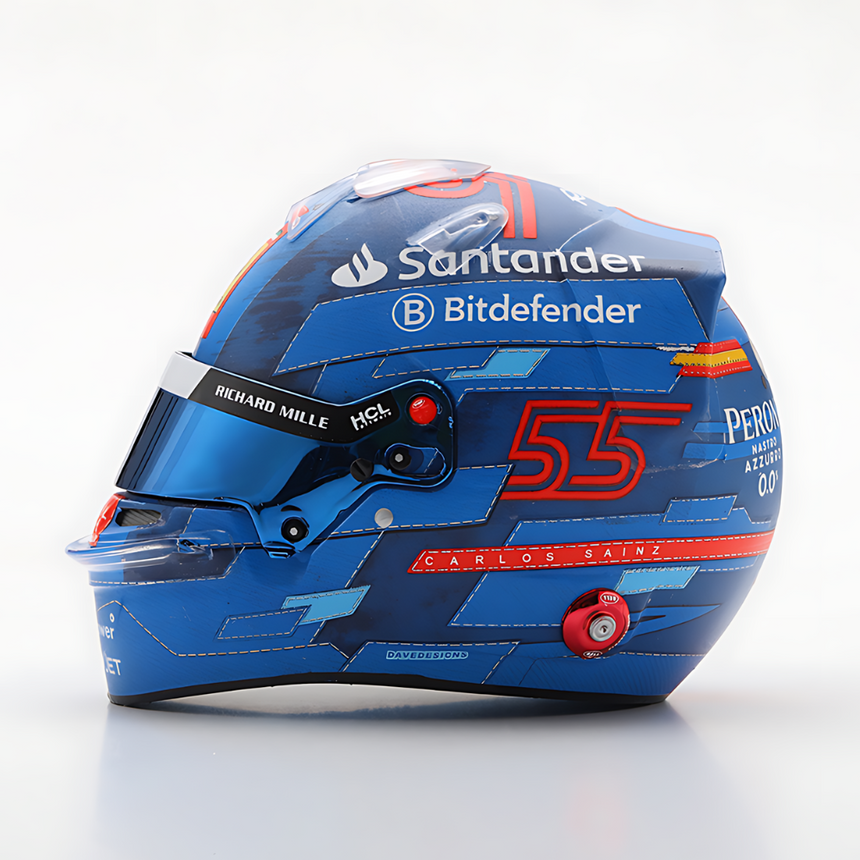 LookSmart Carlos Sainz Miami GP 2024 Mini Replica Helmet Model 1/5 Scale