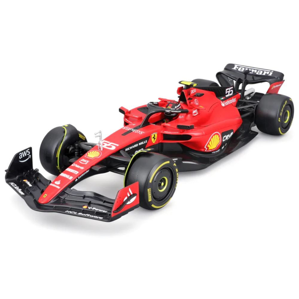 Bburago F1 2023 Ferrari SF-23 #55 Carlos Sainz With Helmet 1/18