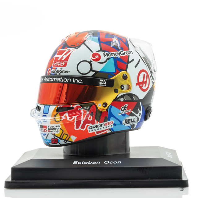 Spark Models F1 MoneyGram Haas F1 Team - Esteban Ocon - Miami GP 2025 1/5 Scale Mini Replica Helmet