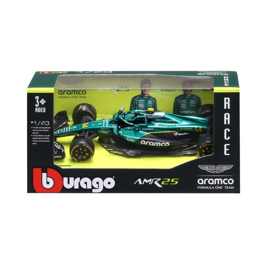 Bburago F1 Aston Martin F1 Team AMR25 Fernando Alonso 1/43 Scale Model