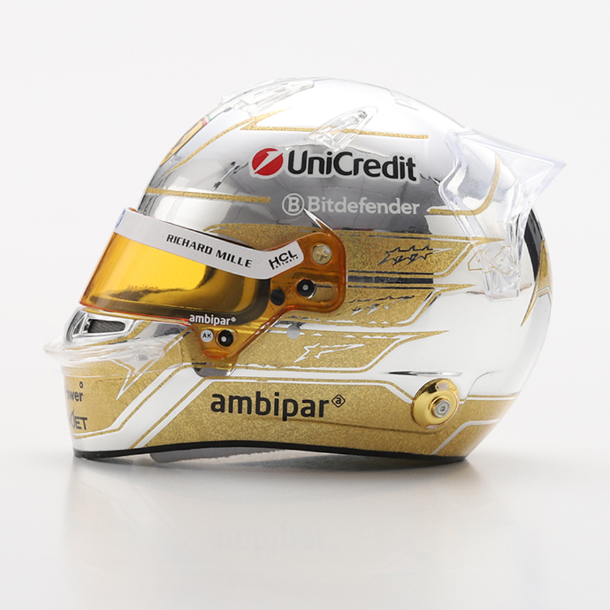 LookSmart F1 Lewis Hamilton – Scuderia Ferrari HP - Abu Dhabi GP 2025 1/5 Scale Mini Replica Helmet