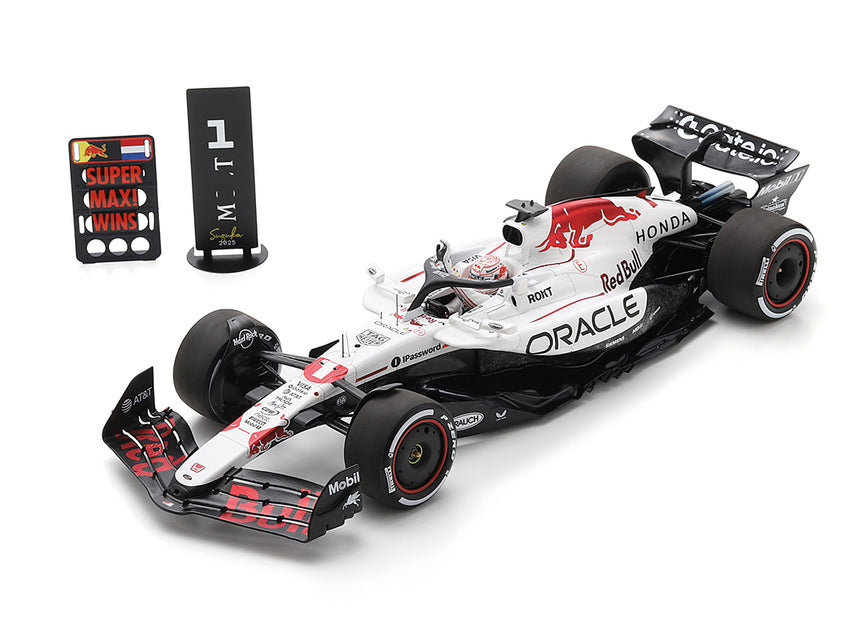 Spark Models F1 Red Bull Racing RB21 No.1 Oracle Red Bull Racing - Winner Japanese GP 2025 - Max Verstappen (With Pit Board) 1/18 Scale Model