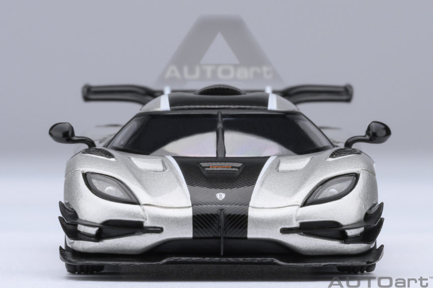 AutoArt Koenigsegg One:1 - Moon Grey/Carbon Black/Orange Accents 1/64 Scale