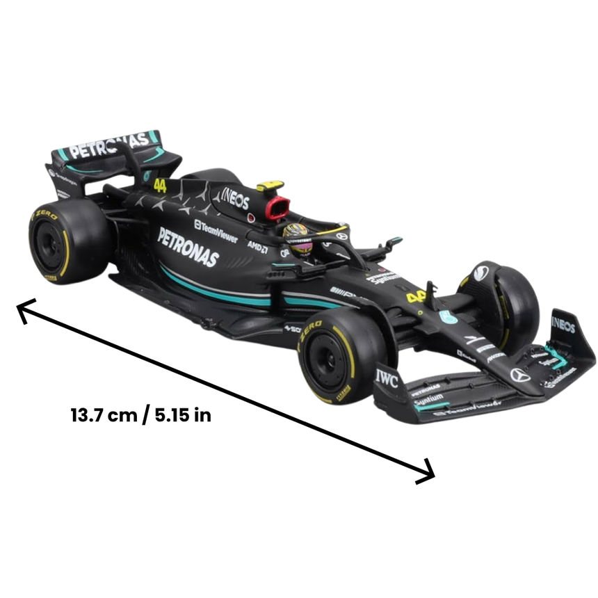 Bburago F1 Mercedes F1 Team - AMG PETRONAS W14 No.44 2023 with Helmet - Lewis Hamilton 1/43 Scale