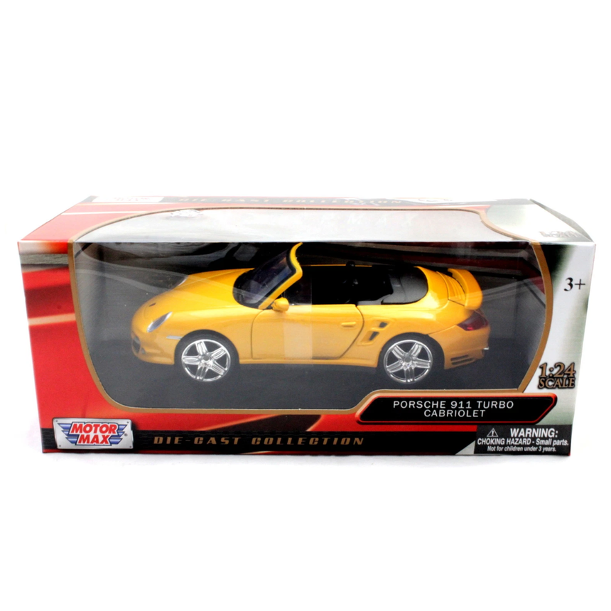 Motormax Porsche 911 997 Turbo Cabriolet 2007 - Yellow 1/18 Scale Model