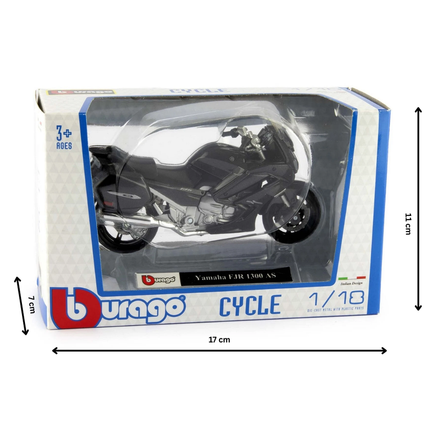 Bburago Yamaha FJR 1300 AS Model Bike 1/18 Scale Model Motorcycle